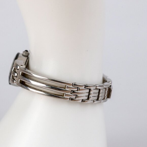 Vintage Armitron Now Diamond Watch - 90s Silver Tone Bangle Bracelet  Black Dial main image 4